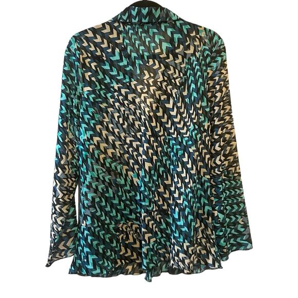 BCBGMaxAzria Sheer Chiffon Tunic Blouse sz XL - Picture 2 of 10